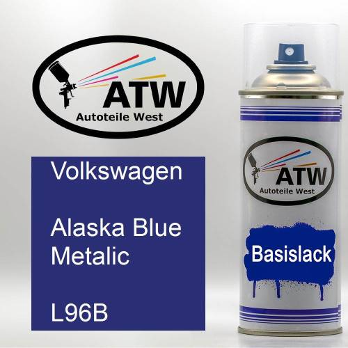 Volkswagen, Alaska Blue Metalic, L96B: 400ml Sprühdose, von ATW Autoteile West.